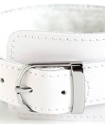 Белые кожаные наручники  - фото 1334129