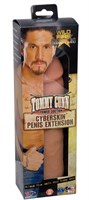 Реалистичная насадка-удлинитель Wildfire Celebrity Series Tommy Gunn Power Suction CyberSkin Penis Extension - 22 см. - фото 44501
