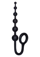 Чёрный анальный стимулятор с кольцом COLT BUDDY BALLS - 18,5 см. - фото 11853