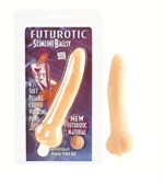 Тонкий телесный вибратор с мошонкой Futurotic Slimline Vibrating Dong Ballsy - 17 см. - фото 244892