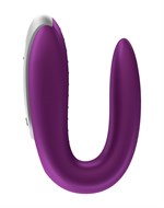 Фиолетовый вибромассажёр для пар Satisfyer Double Fun - фото 1414703