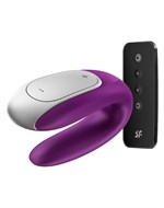 Фиолетовый вибромассажёр для пар Satisfyer Double Fun - фото 1414700