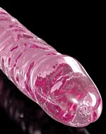 Розовый стеклянный фаллоимитатор Icicles №86 с силиконовой присоской - 17 см. - фото 1332703