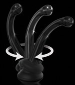 Черный стеклянный фаллоимитатор Icicles №87 с силиконовой присоской - 15,5 см. - фото 1332709