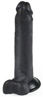Черный фаллоимитатор-реалистик на присоске - 16,5 см. - фото 1339248