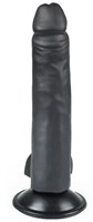 Черный фаллоимитатор-реалистик на присоске - 16,5 см. - фото 1339249
