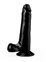 Черный фаллоимитатор-реалистик на присоске - 16,5 см. 200696