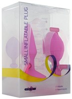 Розовая анальная пробка с расширением Inflatable Butt Plug Small - 10 см. - фото 1424734