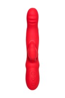 Красный вибратор Redli с двигающейся головкой - 21 см. - фото 1339669