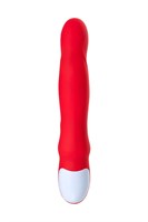 Красный вибратор Redli с двигающейся головкой - 21 см. - фото 1339670
