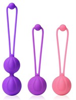 Набор из 3 разноцветных вагинальных шариков - фото 323778