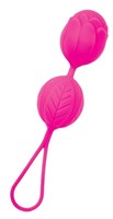 Розовые рельефные вагинальные шарики со шнурком - фото 323783
