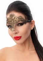 Стильная золотистая женская карнавальная маска - фото 388926