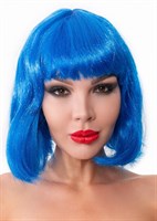 Синий парик-каре с челкой - фото 1340444