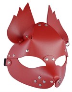 Красная кожаная маска  Белочка  - фото 1340454