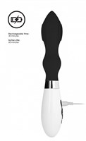 Черный вибратор Astraea с узеньким кончиком - 20,8 см. - фото 1417987