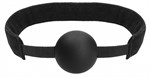 Черный кляп-шарик V V Adjustable Ball Gag на липучке - фото 473901