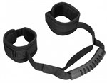 Черные наручники V V Adjustable Handcuffs with Handle - фото 1340712