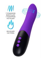 Фиолетовый ротатор «Дрючка-заменитель» с функцией нагрева - 18 см. - фото 1370050