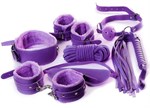 Фиолетовый набор БДСМ «Накажи меня нежно» с карточками - фото 1370101
