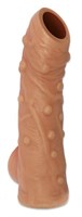 Телесная насадка с пупырышками и открытой головкой Nude Sleeve M - 12 см. - фото 1341109