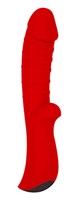 Красный вибромассажер 5  Silicone Wild Passion - 19,1 см. - фото 474026