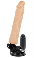 Телесный вибратор на мощной присоске Basecock Realistic Vibrator - 21 см. 202318 - фото 143693