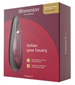 Бордовый клиторальный стимулятор Womanizer Premium 2 - фото 1341998