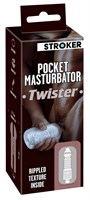 Прозрачный мастурбатор Pocket Masturbator Twister - фото 1350291