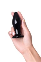 Черная стеклянная вибровтулка - 10,5 см. 202646