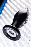 Черная стеклянная вибровтулка - 10,5 см. 202646