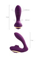 Фиолетовый вибромассажер с двойной стимуляцией Mave - фото 1343144