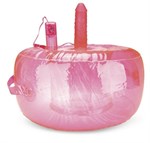 Розовая надувная подушка для секса в вибратором - фото 1343279