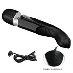 Черный вибратор-жезл Charming Massager Plus - 29 см. - фото 1350405