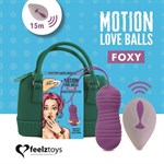 Фиолетовые вагинальные шарики с вращением бусин Remote Controlled Motion Love Balls Foxy - фото 1417306