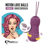 Фиолетовые вагинальные шарики с вращением бусин Remote Controlled Motion Love Balls Foxy - фото 382077