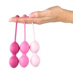 Набор из 3 розовых вагинальных шариков FemmeFit Advanced Pelvic Muscle Training Set - фото 382133