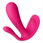 Розовый анально-вагинальный вибромассажер Top Secret+ - фото 1344429