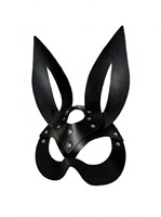Черная кожаная маска зайки Miss Bunny - фото 1344433