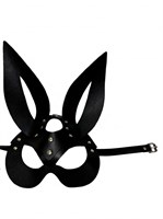 Черная кожаная маска зайки Miss Bunny - фото 1344434