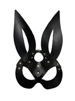 Черная кожаная маска зайки Miss Bunny - фото 474367