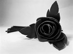 Черная замшевая плеть с лаковой розой в рукояти - 40 см. - фото 1344442