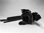 Черная кожаная плеть с лаковой розой в рукояти - 40 см. - фото 1344446