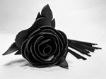 Черная замшевая плеть с розой в рукояти - 40 см. - фото 1344449