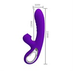 Фиолетовый вибратор Jersey с вакуумной стимуляцией - 21,8 см. - фото 1344654