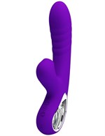 Фиолетовый вибратор Jersey с вакуумной стимуляцией - 21,8 см. - фото 1344649
