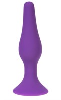 Фиолетовая силиконовая анальная пробка размера L - 12,2 см. - фото 37423