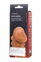 Телесная закрытая насадка с шишечками Cock Sleeve 008 Size S - 13,8 см. 204596 - фото 72965