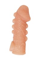 Телесная закрытая насадка с шишечками Cock Sleeve 008 Size M - 15,6 см. - фото 1370952