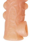 Телесная закрытая насадка с шишечками Cock Sleeve 008 Size M - 15,6 см. - фото 1370957